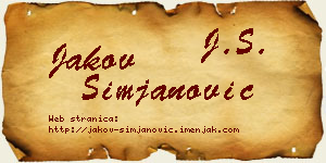 Jakov Simjanović vizit kartica